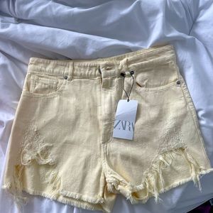 Yellow Jean Shorts